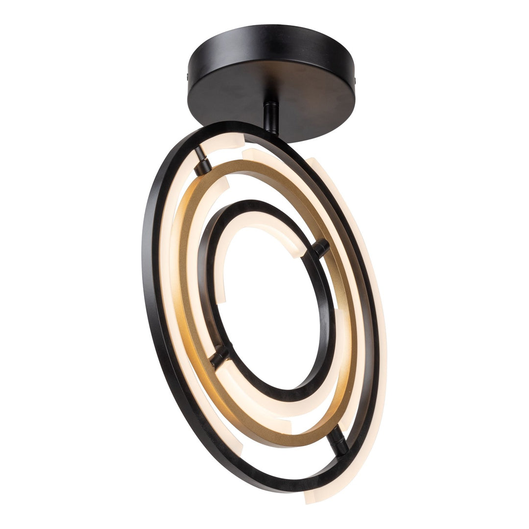 Collection Integrated Led Semi-Flush Mount Black & Brass