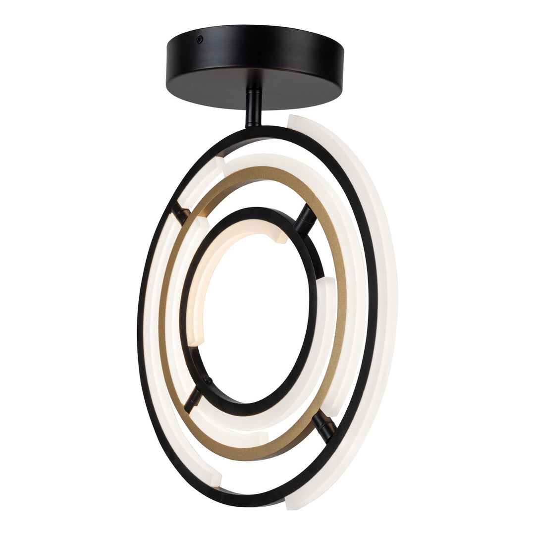 Collection Integrated Led Semi-Flush Mount Black & Brass