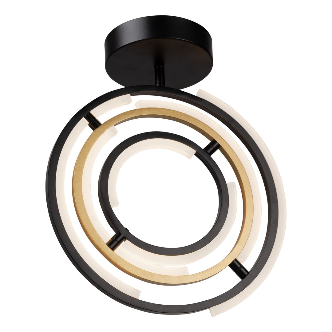 Collection Integrated Led Semi-Flush Mount Black & Brass