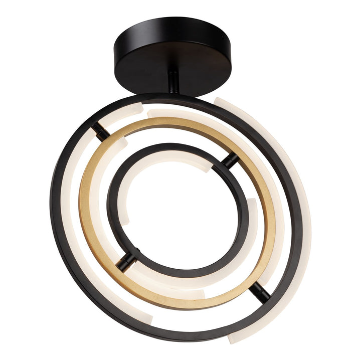 Collection Integrated Led Semi-Flush Mount Black & Brass