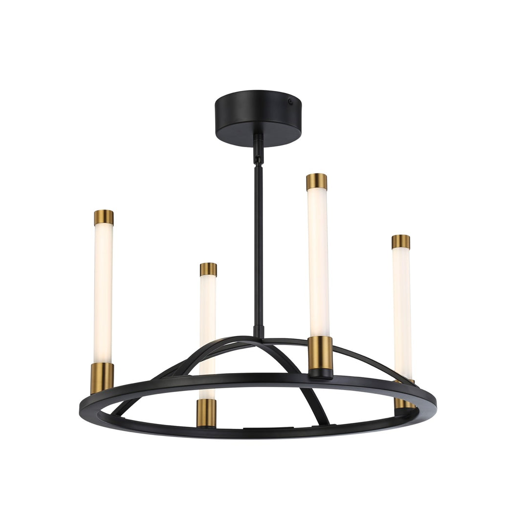 Collection 4-Light Integrated Led Chandelier Matte Black & Brass by Artcraft