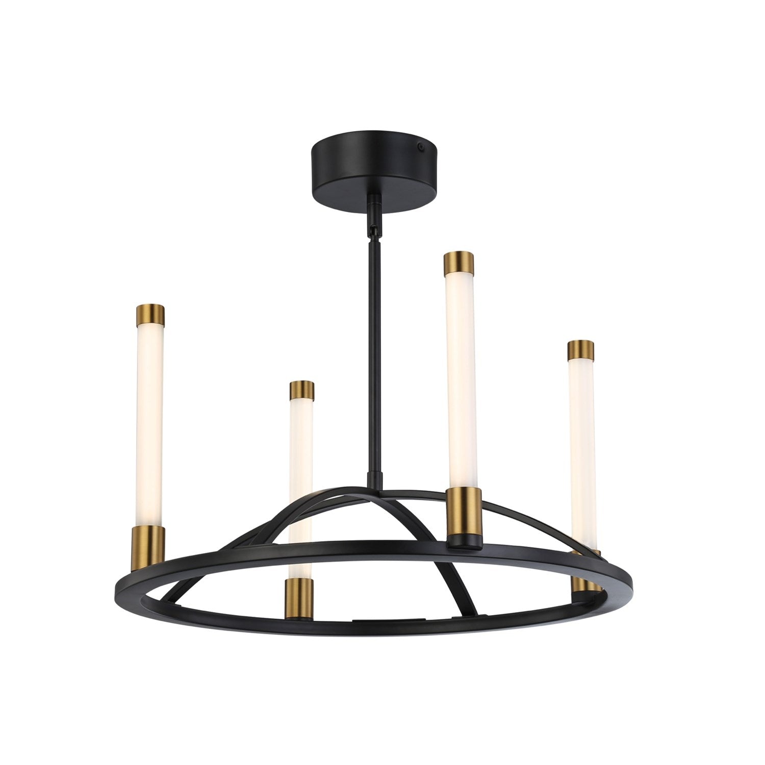 Collection 4-Light Integrated Led Chandelier Matte Black & Brass by Artcraft