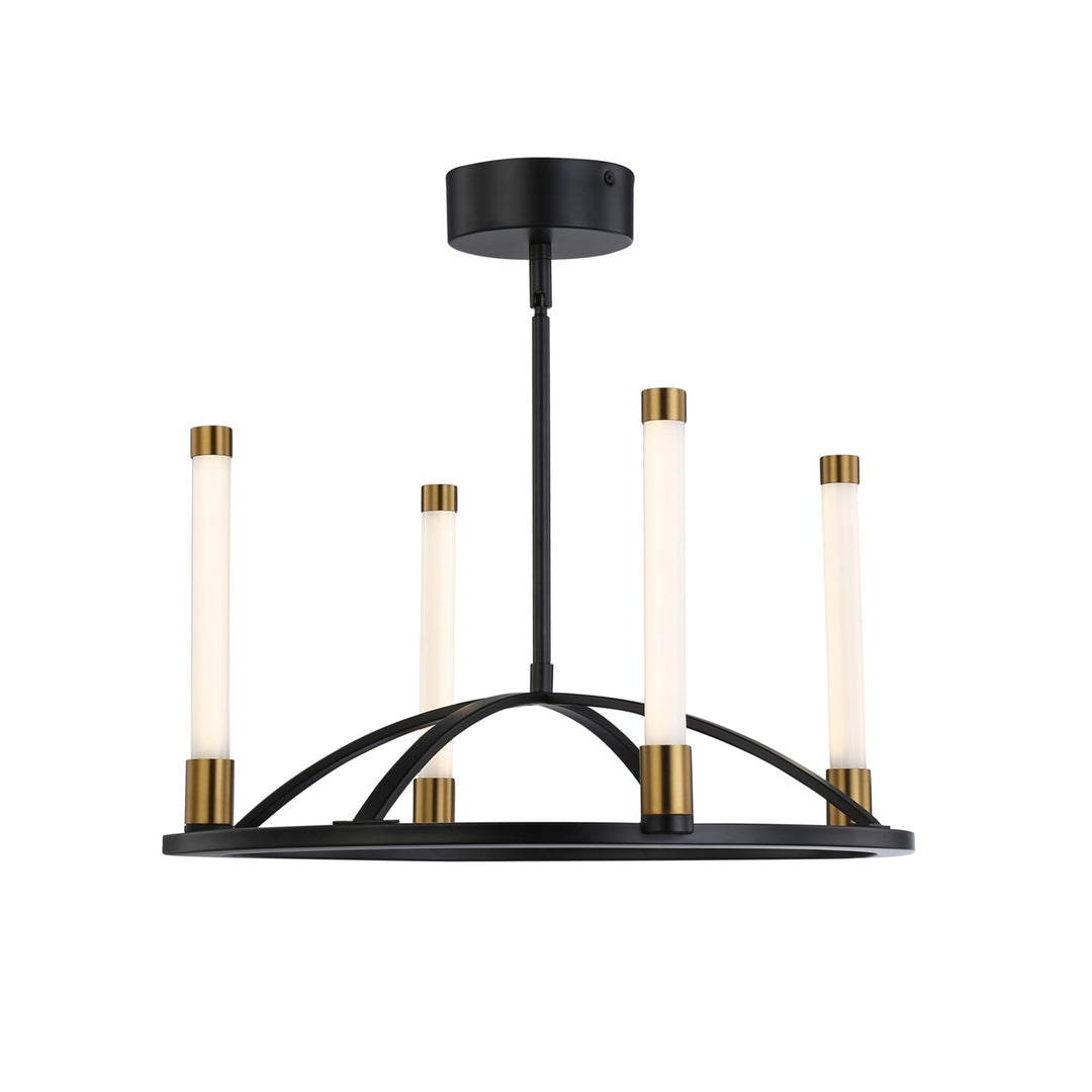 Collection 4-Light Integrated Led Chandelier Matte Black & Brass