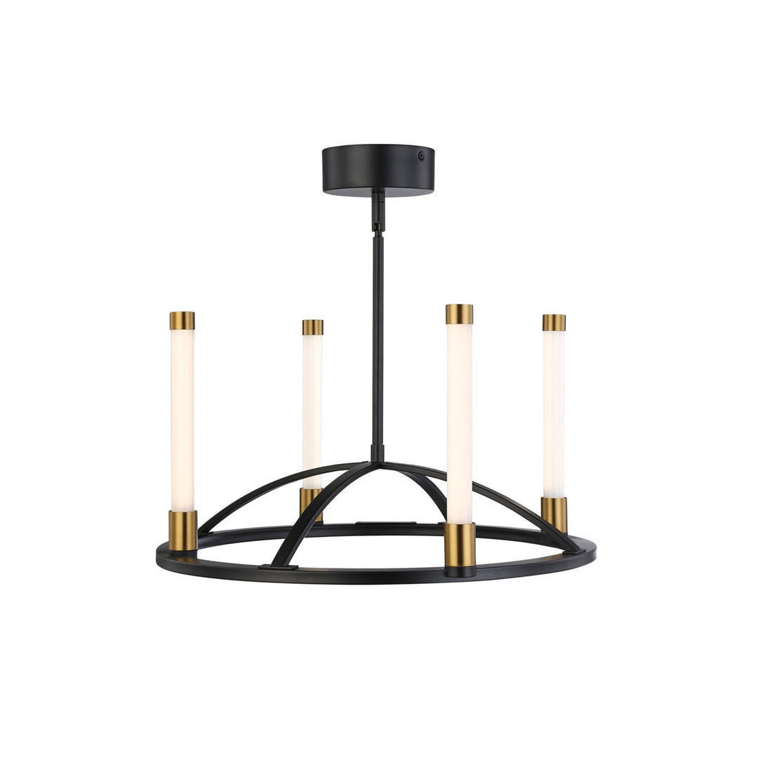 Collection 4-Light Integrated Led Chandelier Matte Black & Brass