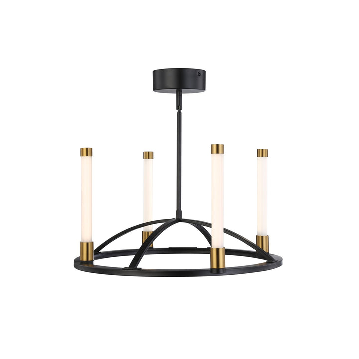 Collection 4-Light Integrated Led Chandelier Matte Black & Brass