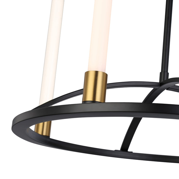 Collection 4-Light Integrated Led Chandelier Matte Black & Brass