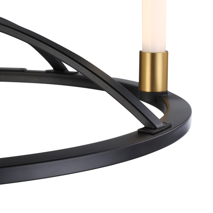 Collection 4-Light Integrated Led Chandelier Matte Black & Brass