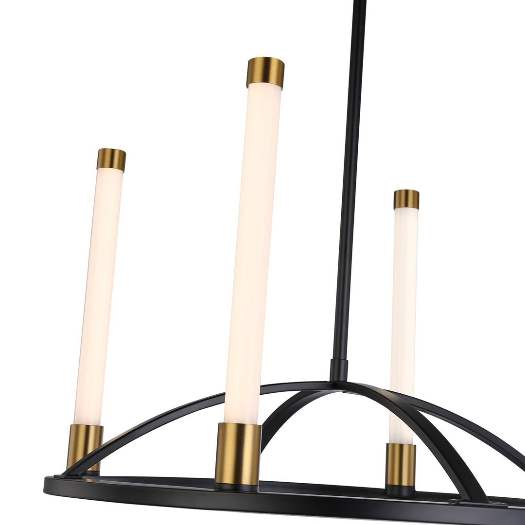 Collection 4-Light Integrated Led Chandelier Matte Black & Brass