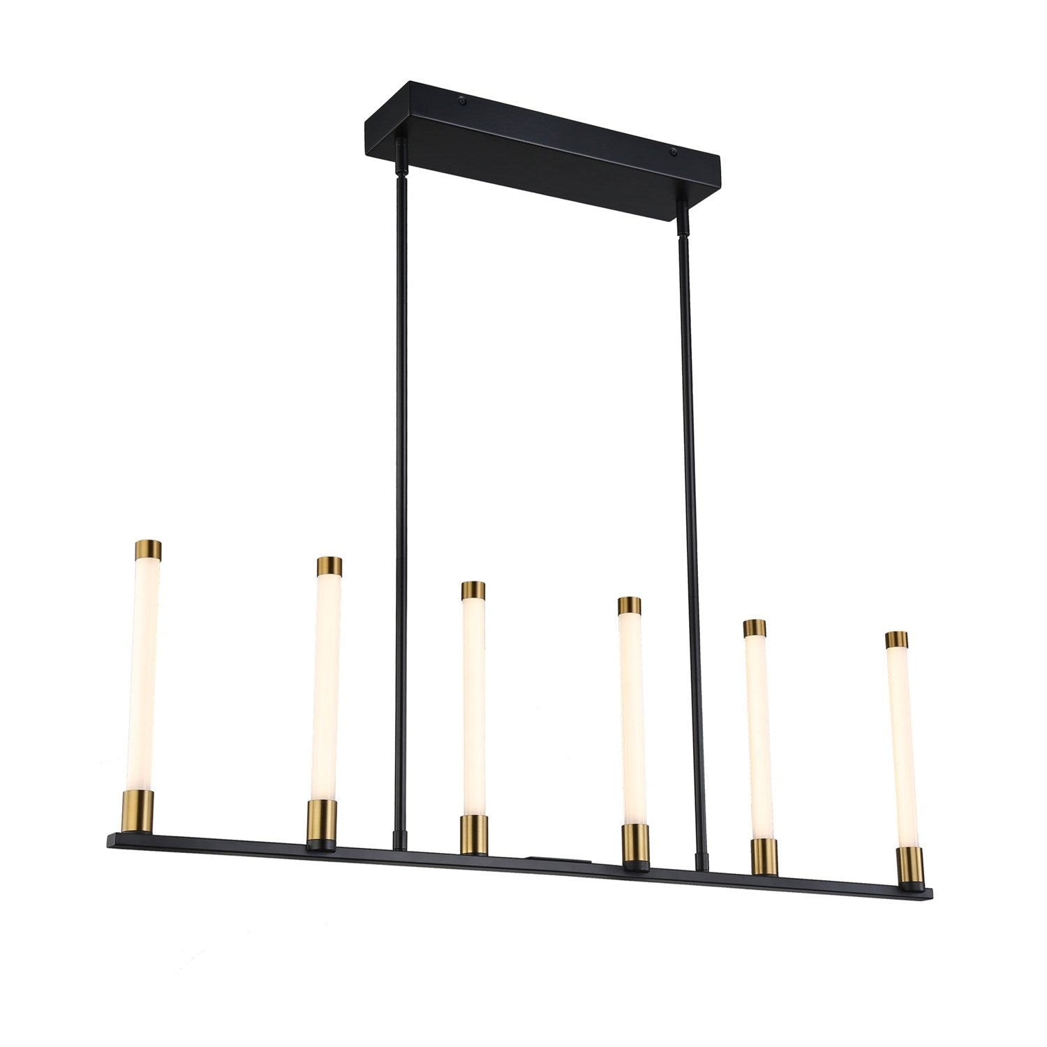 Collection 6-Light Integrated Led Island Light Matte Black & Brass by Artcraft