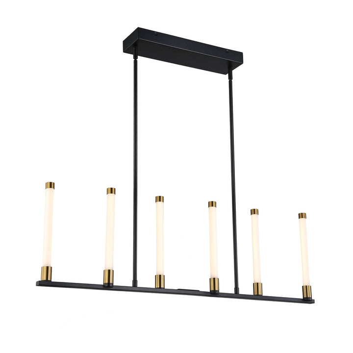 Collection 6-Light Integrated Led Island Light Matte Black & Brass by Artcraft