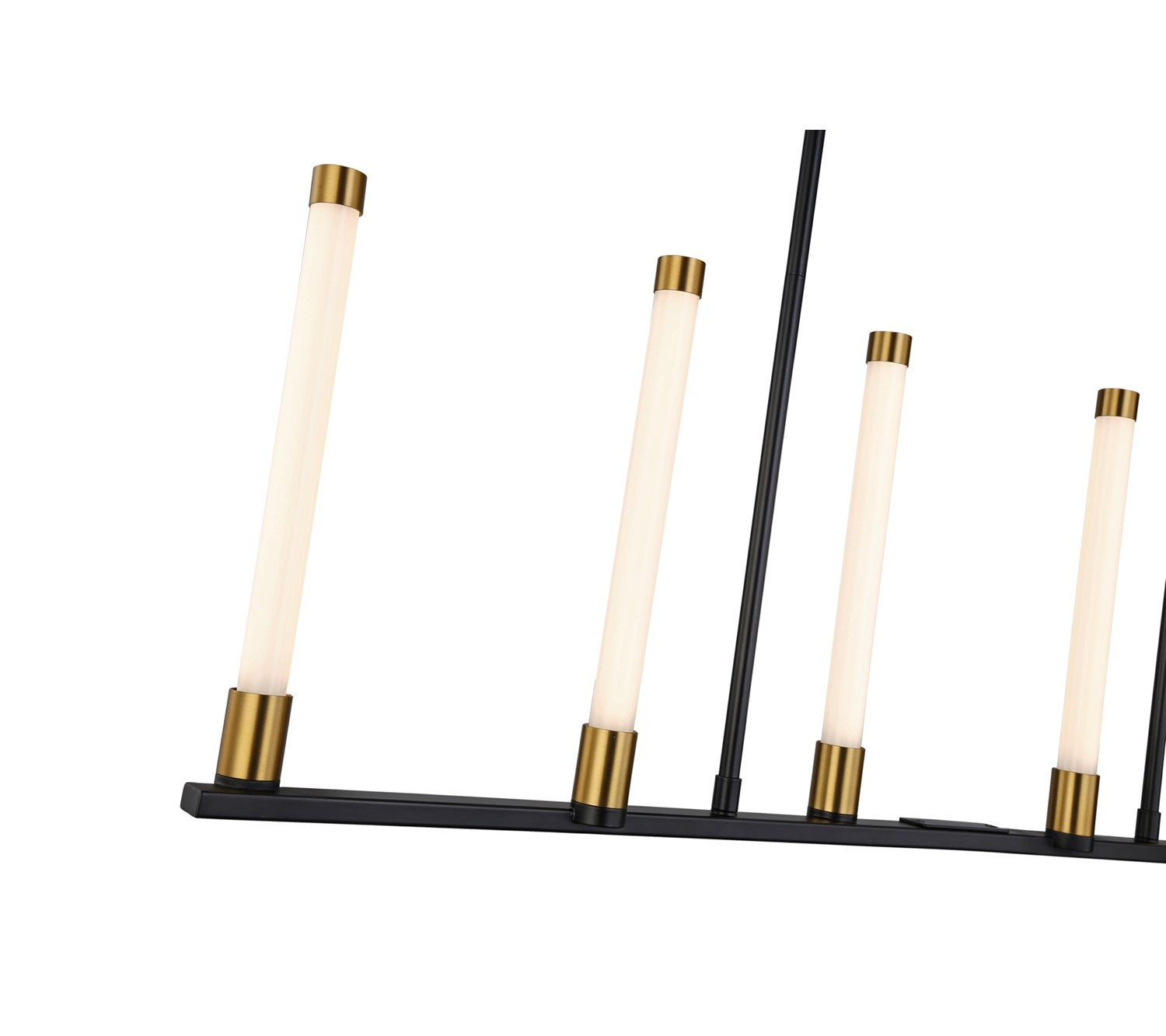 Collection 6-Light Integrated Led Island Light Matte Black & Brass