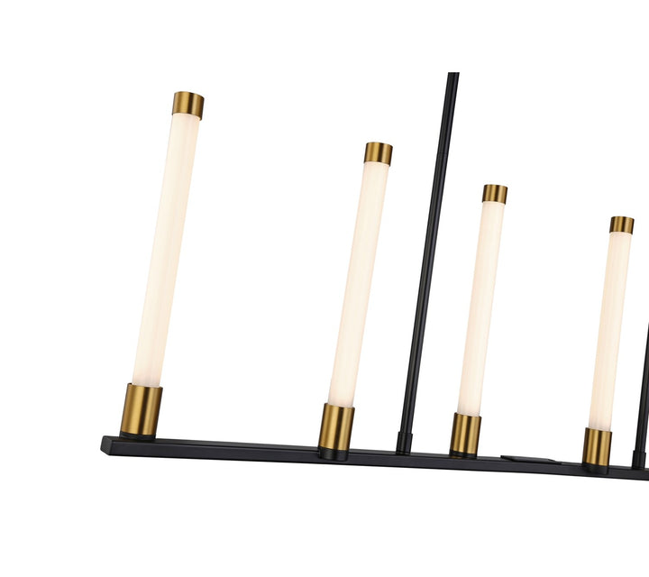 Collection 6-Light Integrated Led Island Light Matte Black & Brass