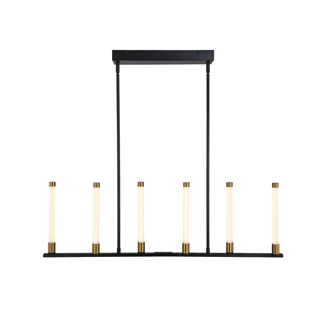 Collection 6-Light Integrated Led Island Light Matte Black & Brass