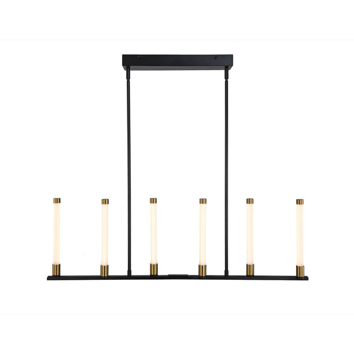 Collection 6-Light Integrated Led Island Light Matte Black & Brass