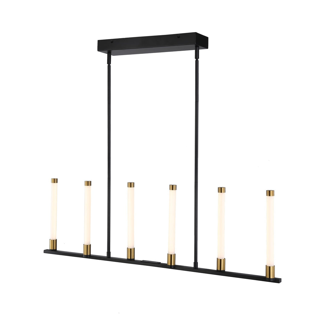 Collection 6-Light Integrated Led Island Light Matte Black & Brass