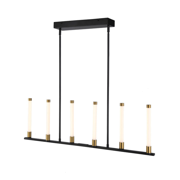 Collection 6-Light Integrated Led Island Light Matte Black & Brass