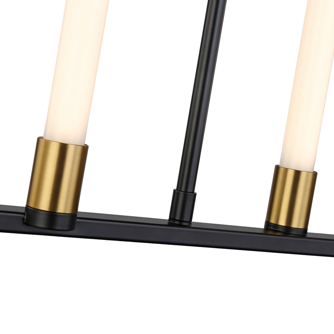 Collection 6-Light Integrated Led Island Light Matte Black & Brass