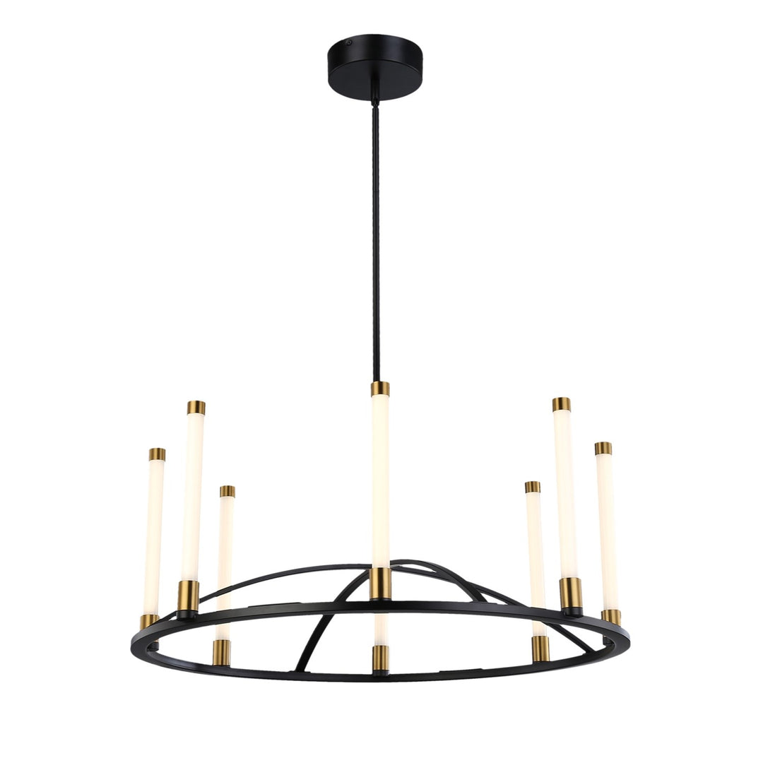 Collection 8-Light Integrated Led Chandelier Matte Black & Brass by Artcraft