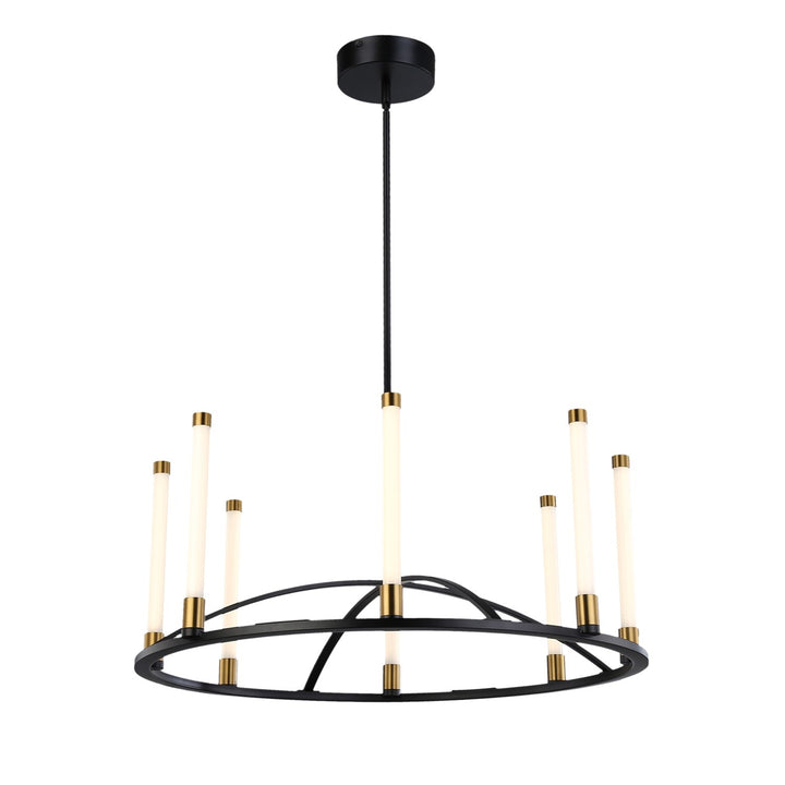 Collection 8-Light Integrated Led Chandelier Matte Black & Brass by Artcraft