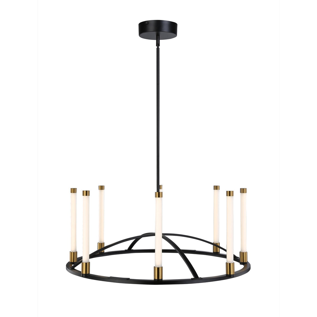 Collection 8-Light Integrated Led Chandelier Matte Black & Brass