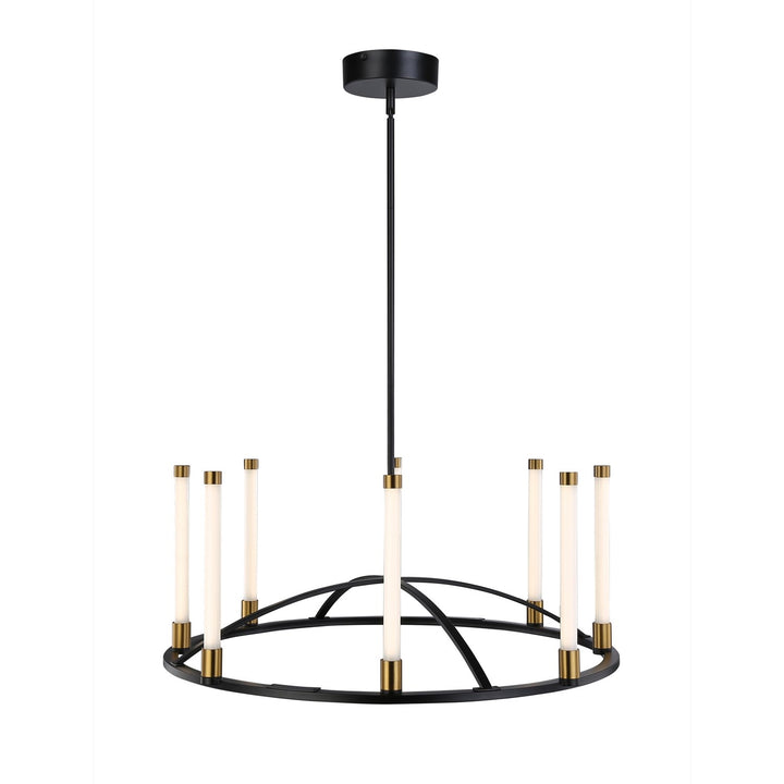 Collection 8-Light Integrated Led Chandelier Matte Black & Brass