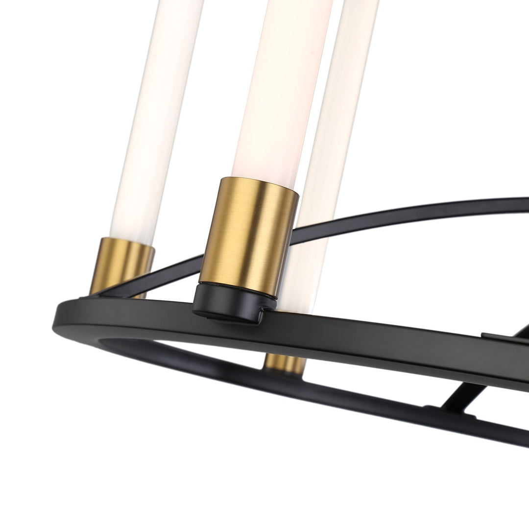 Collection 8-Light Integrated Led Chandelier Matte Black & Brass