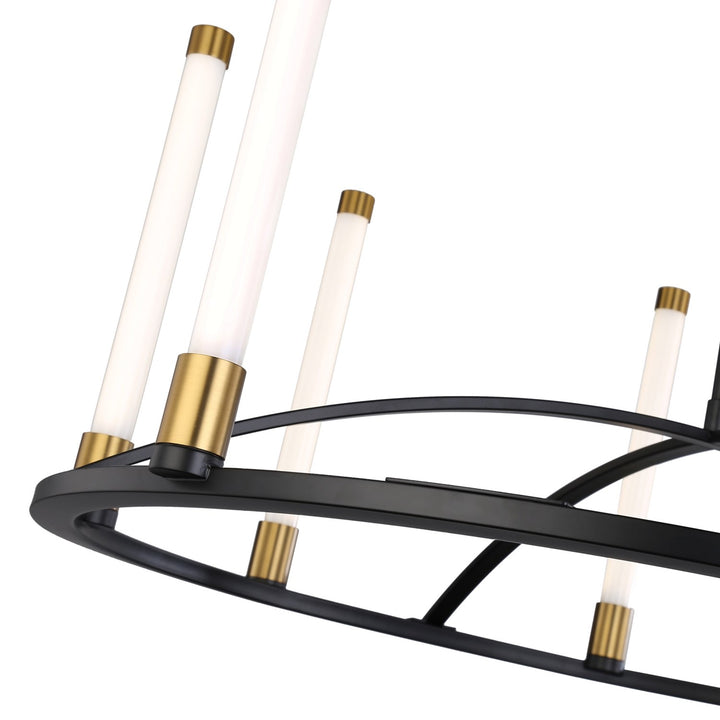 Collection 8-Light Integrated Led Chandelier Matte Black & Brass