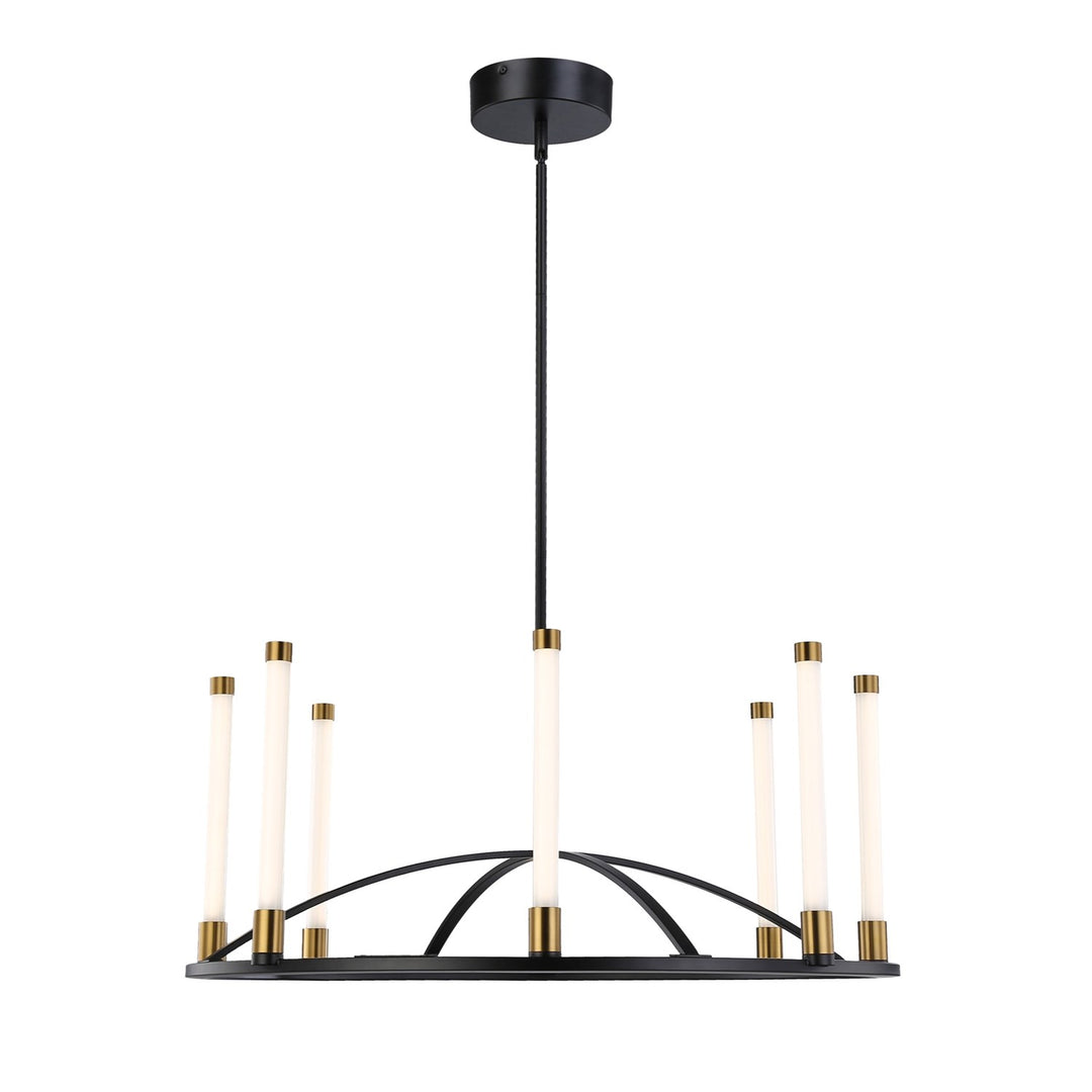 Collection 8-Light Integrated Led Chandelier Matte Black & Brass