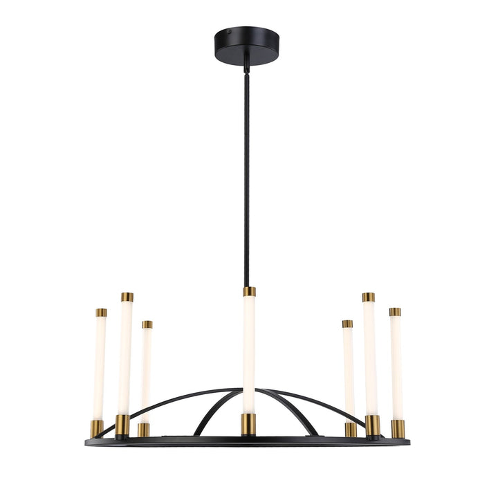 Collection 8-Light Integrated Led Chandelier Matte Black & Brass