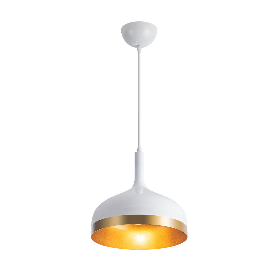 Collection 1-Light Pendant White & Gold
