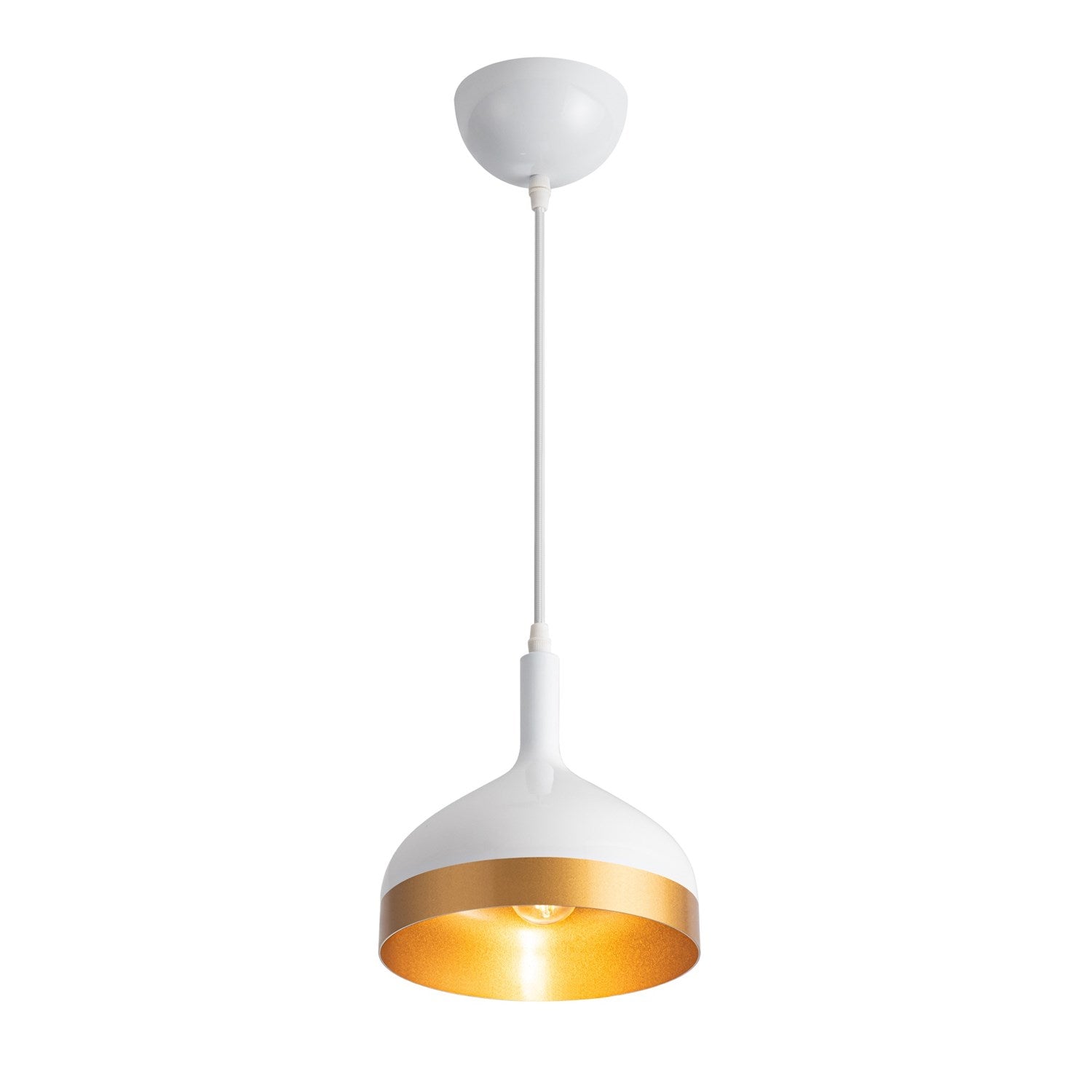 Collection 1-Light Pendant White & Gold