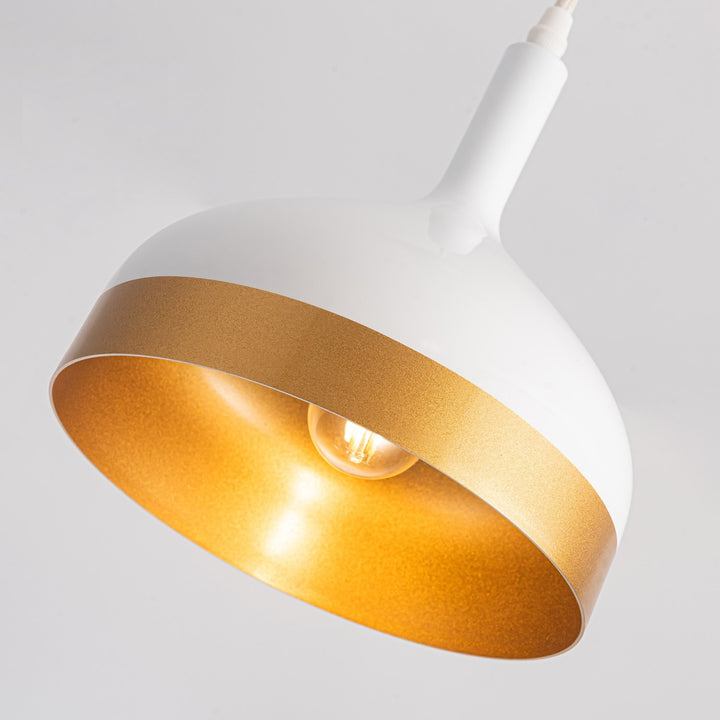 Collection 1-Light Pendant White & Gold