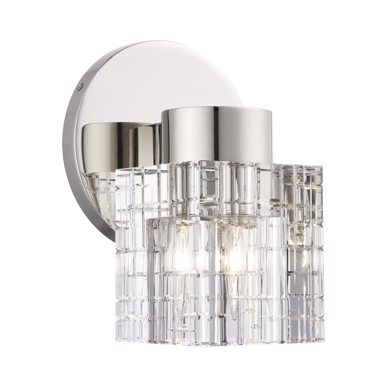 1 Light Polished Nickel Crystal Single Sconce by Livex Lighting