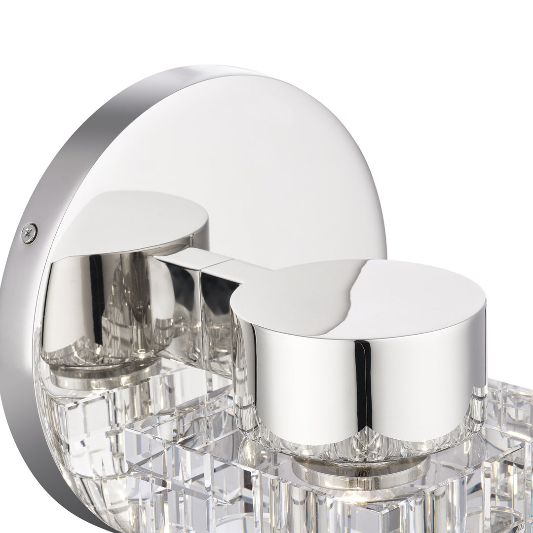 1 Light Polished Nickel Crystal Single Sconce