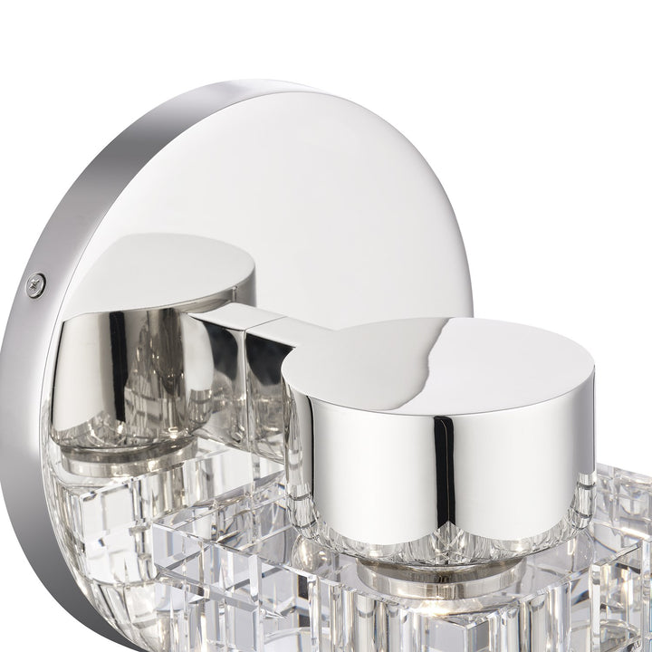 1 Light Polished Nickel Crystal Single Sconce