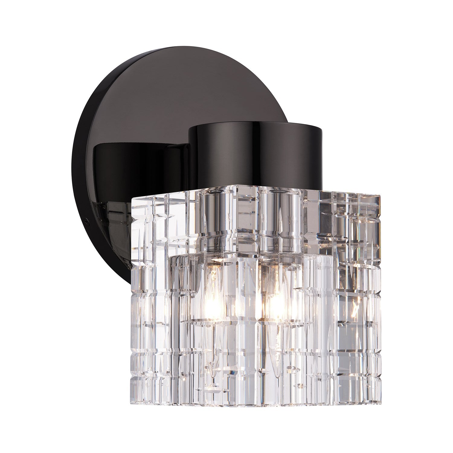 1 Light Black Chrome Crystal Single Sconce by Livex Lighting