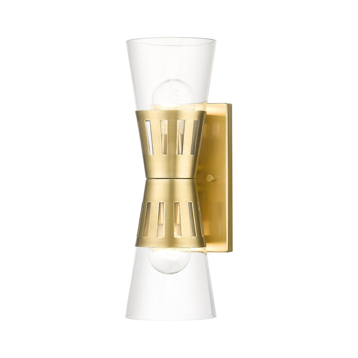2 Light Natural Brass Sconce by Livex Lighting