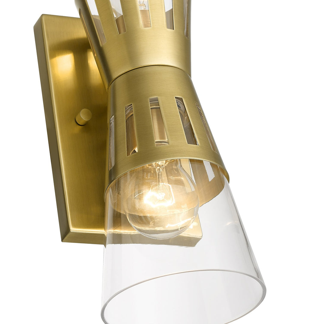 2 Light Natural Brass Sconce