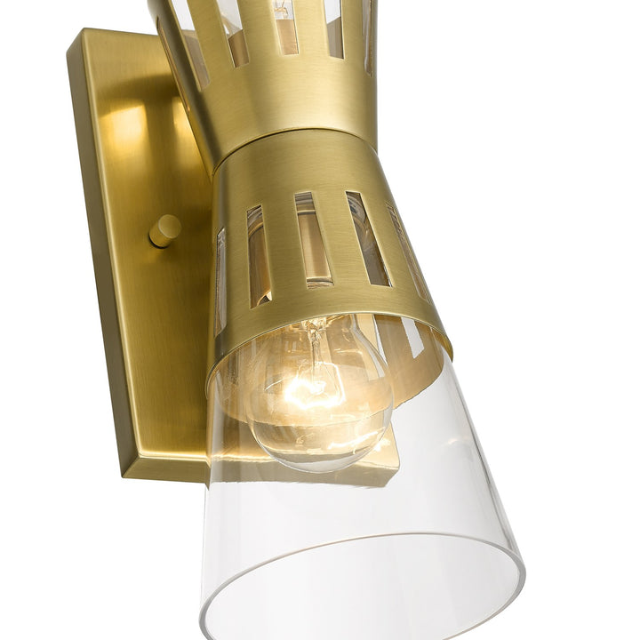 2 Light Natural Brass Sconce