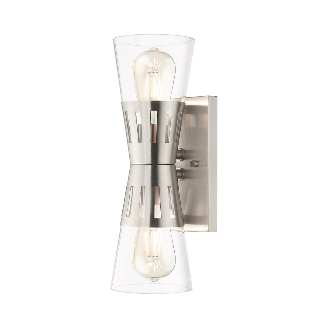 2 Light Brushed Nickel Sconce by Livex Lighting