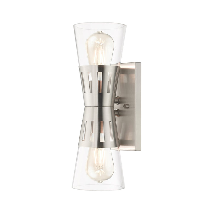 2 Light Brushed Nickel Sconce by Livex Lighting