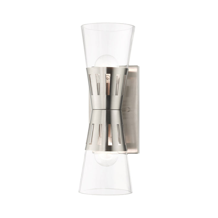 2 Light Brushed Nickel Sconce