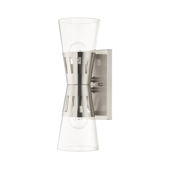 2 Light Brushed Nickel Sconce