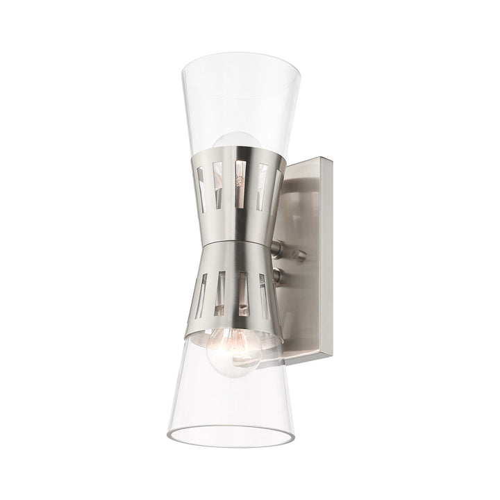 2 Light Brushed Nickel Sconce