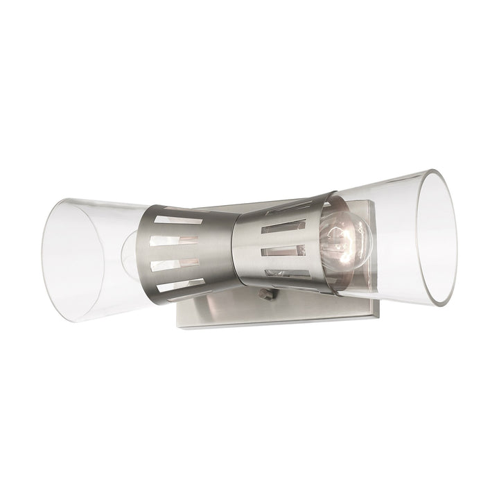 2 Light Brushed Nickel Sconce