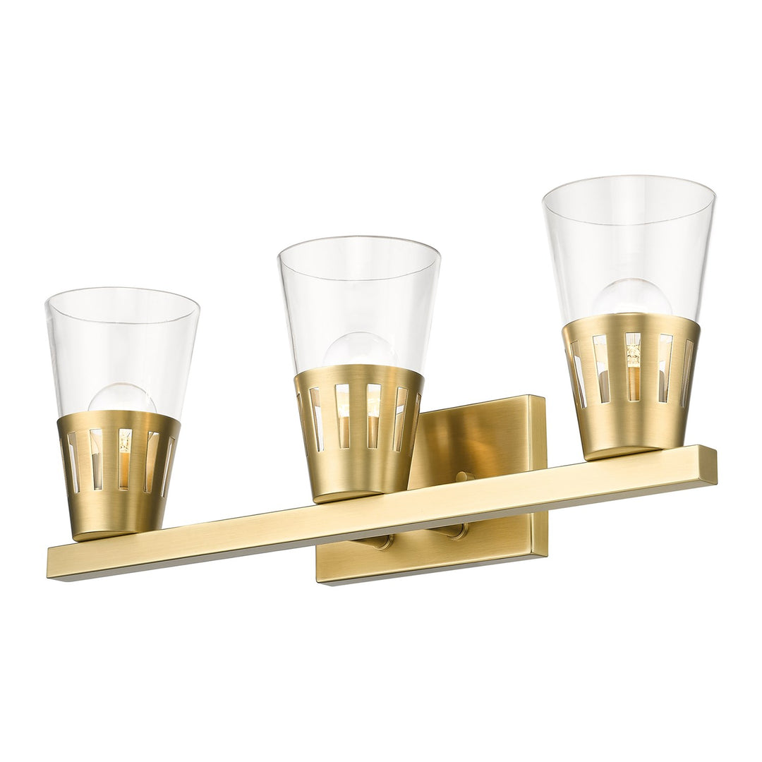 3 Light Natural Brass Vanity Sconce
