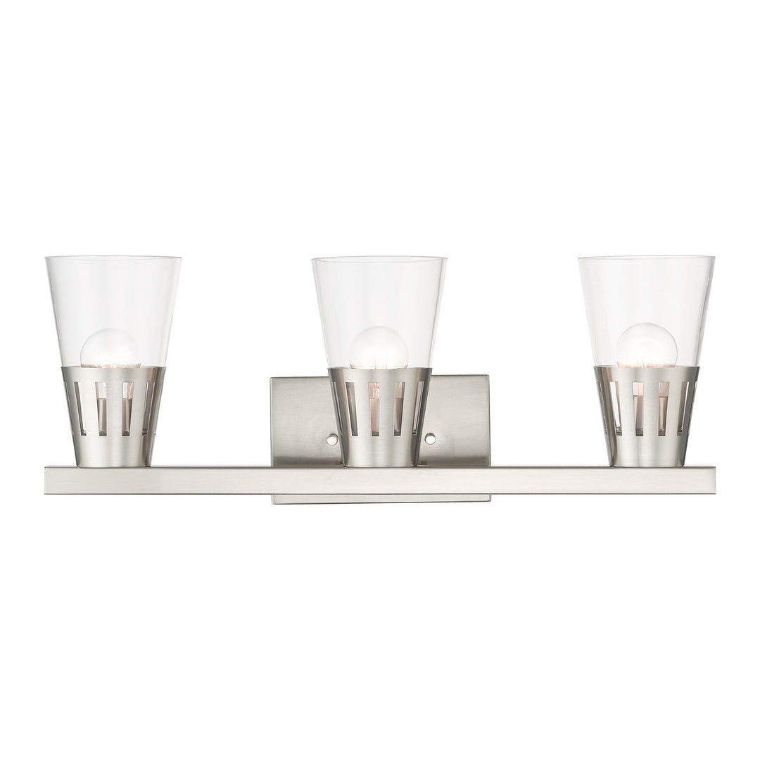 3 Light Brushed Nickel Vanity Sconce by Livex Lighting