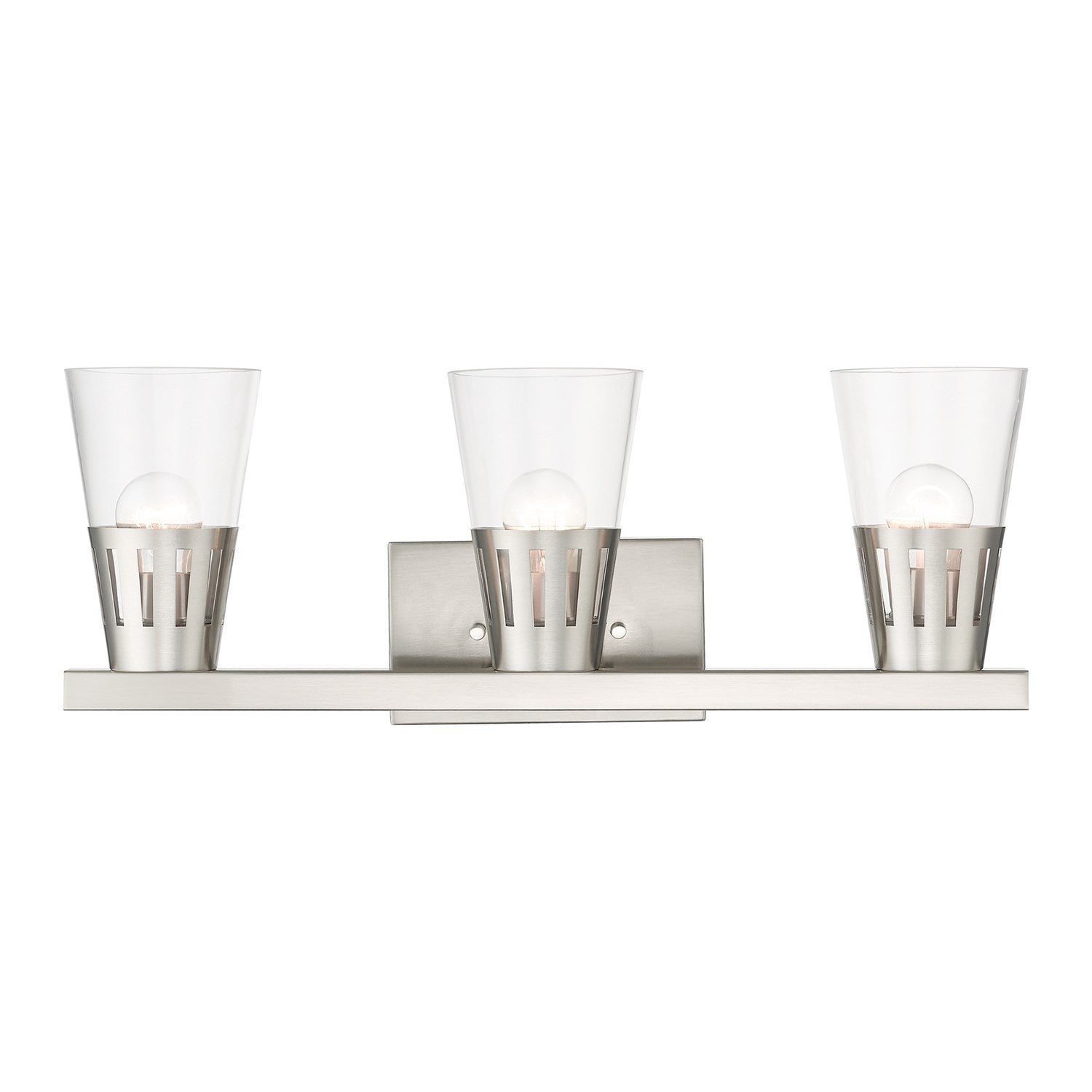 3 Light Brushed Nickel Vanity Sconce by Livex Lighting