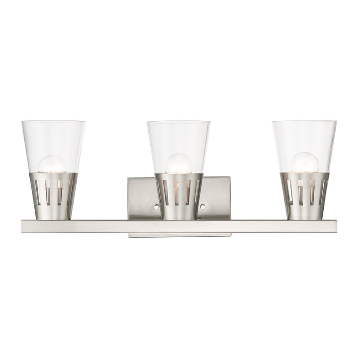 3 Light Brushed Nickel Vanity Sconce by Livex Lighting