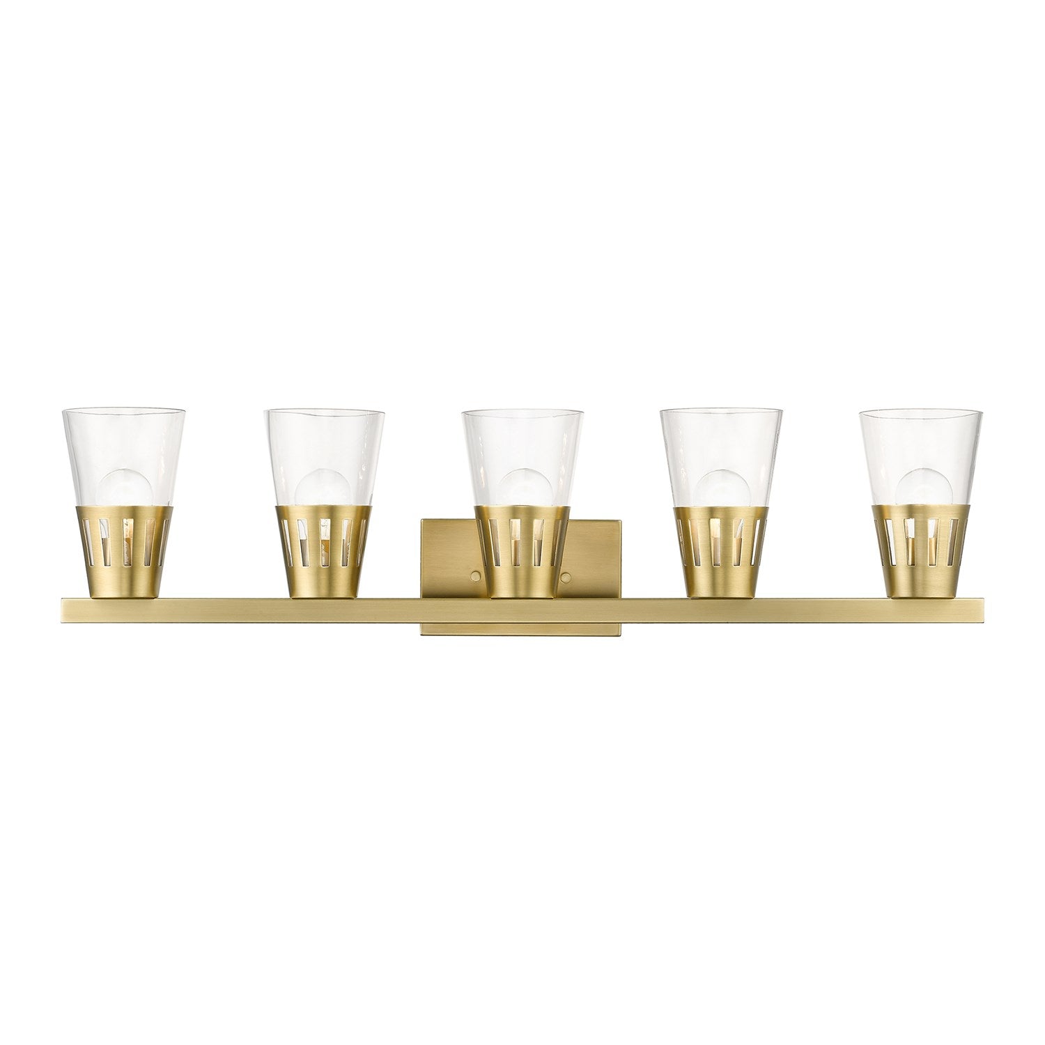 5 Light Natural Brass Large Vanity Sconce by Livex Lighting